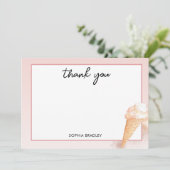 Watercolor Ijs Bridal Shower Bedankkaart (Staand voorkant)