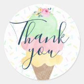 Watercolor Ijsje Dank Je Stickers (Voorkant)