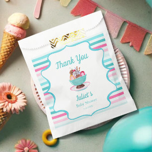 Watercolor Ijsje Sundae Baby Shower Bedankzakje