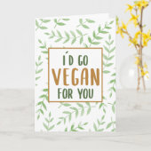 Watercolor Ik ga vegan voor je, valentine-kaart Kaart (Gele Bloem)