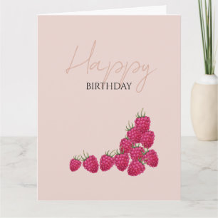 Watercolor Illustratie van Frambozen Kaart