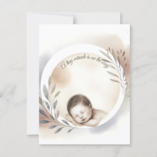 Watercolor Illustratie van Slaande Baby Briefkaart