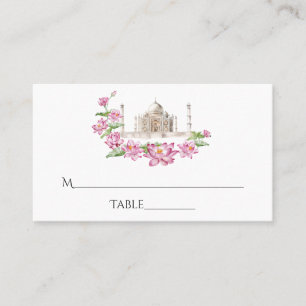 Watercolor Indische Lotus Bloem Taj Mahal Plaatskaartje