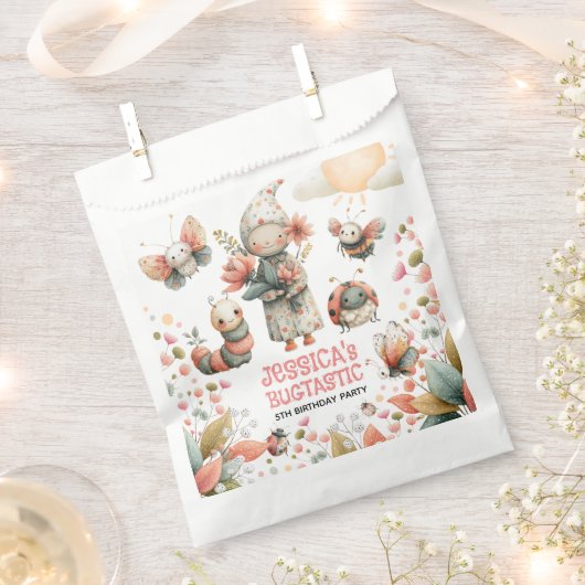 Watercolor Insects BUGTASTIC Cute Kids Birthday  Bedankzakje (Geknipt)
