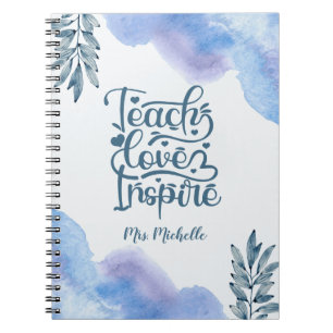 Watercolor Inspirerende Citaat Leraar Planner Notitieboek