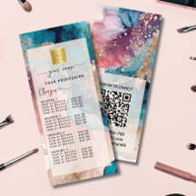Watercolor Iridescent Blush gouden Prijslijst Menu