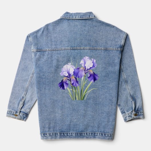 Watercolor Iris Denim Jasje Jacket (Achterkant)