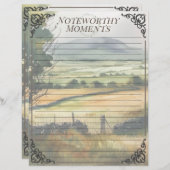 Watercolor Irish Countryside Feuille de notes Loos (Devant / Derrière)