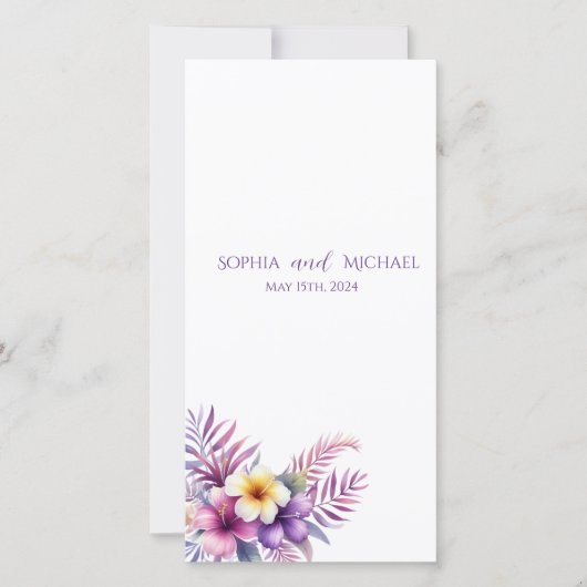 Watercolor Island Romance - Programme de mariage - (Devant)