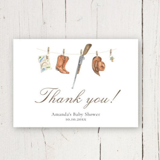 Watercolor jager babyshower bedankt