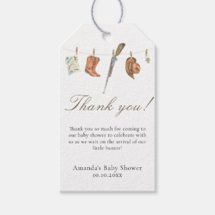 Watercolor jager babyshower bedankt cadeaulabel