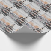 Watercolor Japanese Pagoda & Fuji  Cadeaupapier (Hoek)