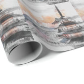 Watercolor Japanese Pagoda & Fuji  Cadeaupapier (Rol Hoek)