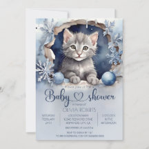 Watercolor jong katje Winter Baby Shower