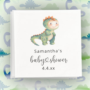 Watercolor jongens dinosaurus baby shower servet
