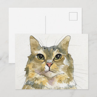Watercolor Kat Briefkaart
