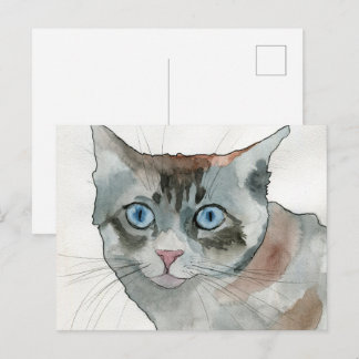 Watercolor Kat Briefkaart