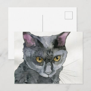 Watercolor Kat Briefkaart