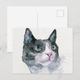 Watercolor Kat Briefkaart