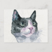 Watercolor Kat Briefkaart (Voorkant)
