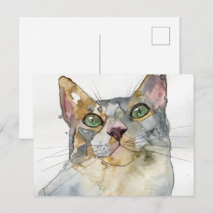 Watercolor Kat Briefkaart