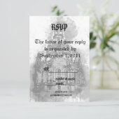 Watercolor Kathedraal RSVP Kaart (Staand voorkant)