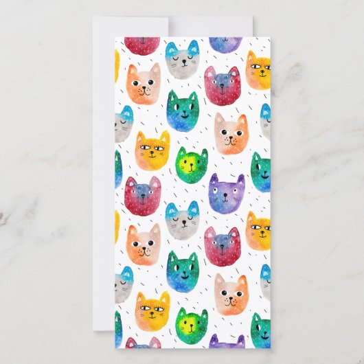 Watercolor katten en vrienden bedankkaart (Voorkant)