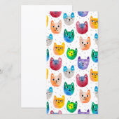 Watercolor katten en vrienden bedankkaart (Voorkant / Achterkant)