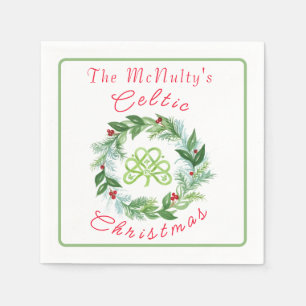 Watercolor Keltische Kerstkrans PERSONALISEERBAAR Servet