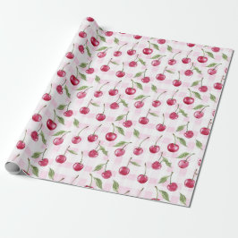 Watercolor Kersen Inpakpapier Kersen Cadeauverpakk