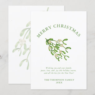Watercolor Kerst bes takken Groene takken Feestdagenkaart