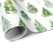 Watercolor Kerst Dennenboom Cadeaupapier (Rol Hoek)