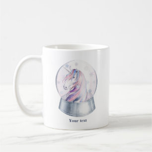 Watercolor Kerst Eenhoorn Sneeuwbol Koffiemok