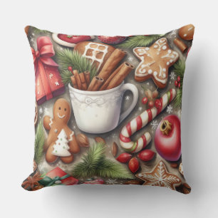 Watercolor Kerst Motieven Vakantie Kussen
