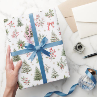 Watercolor Kerst Naadloze Patronen Cadeaupapier
