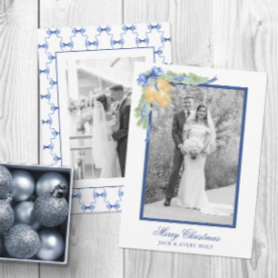 Watercolor Kerst of Trouwbellen Foto Feestdagenkaart