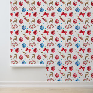 Watercolor Kerst Patroon Behang