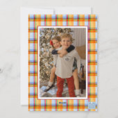 Watercolor Kerst Plaid Strik Guirlande Foto Feestdagenkaart (Achterkant)