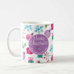 Watercolor Kerst Thema Handgeschilderd Patroon Koffiemok