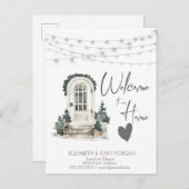 Watercolor Kerst voordeur, Hart aankondiging (Voorkant / Achterkant)