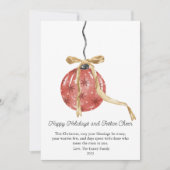 Watercolor Kerstbal Feestdagenkaart (Voorkant)