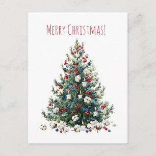 Watercolor kerstboom, kerstkaart feestdagenkaart