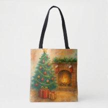 Watercolor Kerstboom & Koele Haard Oudejaarsavond