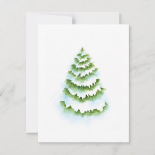 Watercolor Kerstboom Notitiekaartje