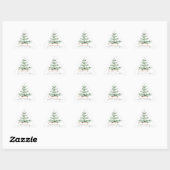 Watercolor Kerstboom Slee. Driehoek Sticker (Vel)