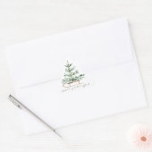 Watercolor Kerstboom Slee. Driehoek Sticker (Envelop)
