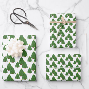Watercolor Kerstboom Vakantie Inpakpapier Vel