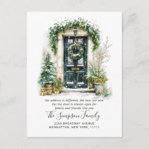 Watercolor Kerstdeur Bewegende Aankondiging Briefkaart