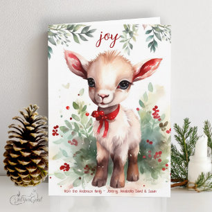 Watercolor Kerstgeit Baby Vreugde Kaart