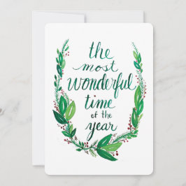 Watercolor kerstkaart bedankkaart